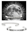 Love You to the Moon - handcrafted recycled lead-free pewter adjustable cuff bracelets