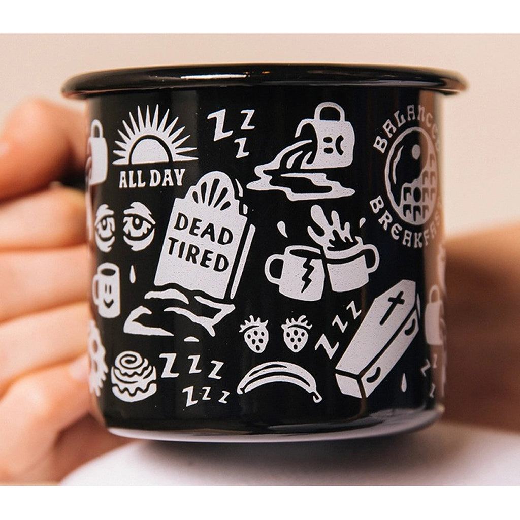 Dead Tired Enamel Mug by Pyknic