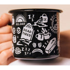 Dead Tired Enamel Mug by Pyknic