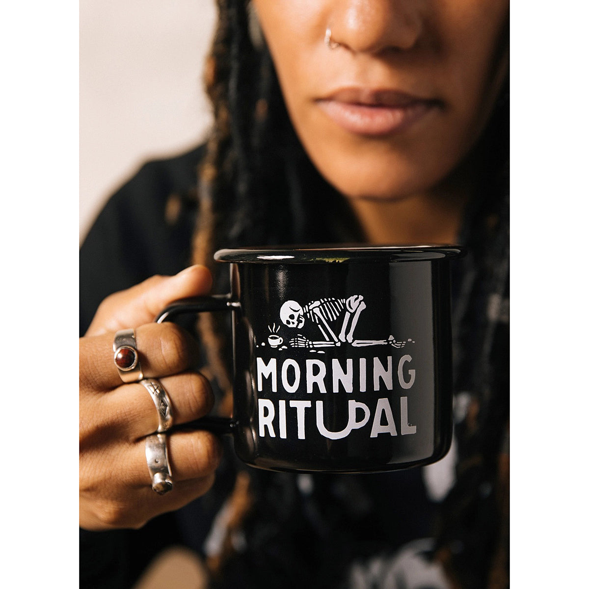 Morning Ritual Enamel Mug by Pyknic