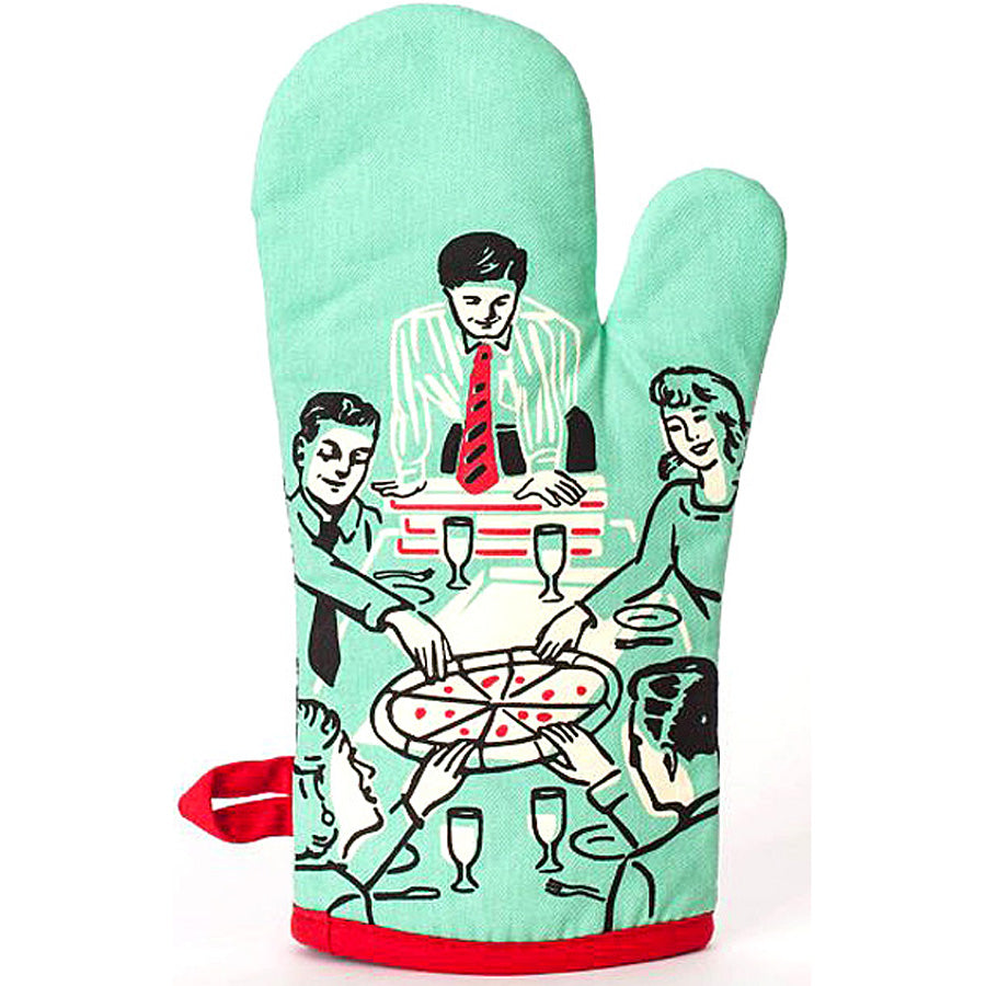 Pizza's Here Blue Q Cotton Oven Mitts
