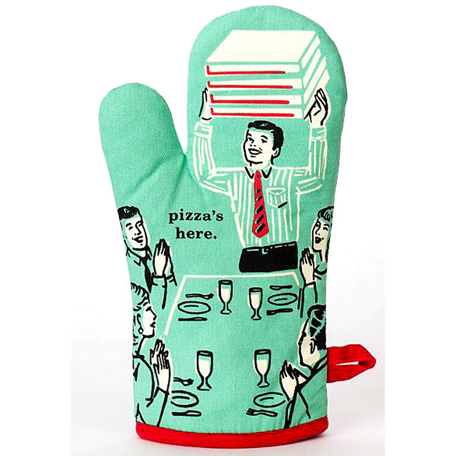 Pizza's Here Blue Q Cotton Oven Mitts