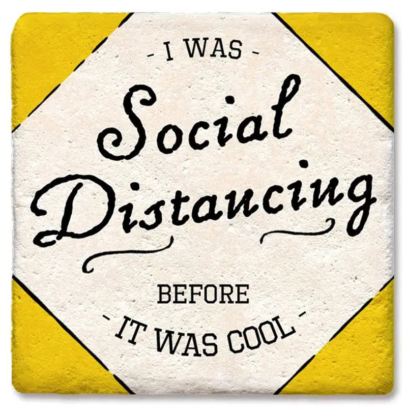 Social Distancing - Limestone Coaster by Tipsy