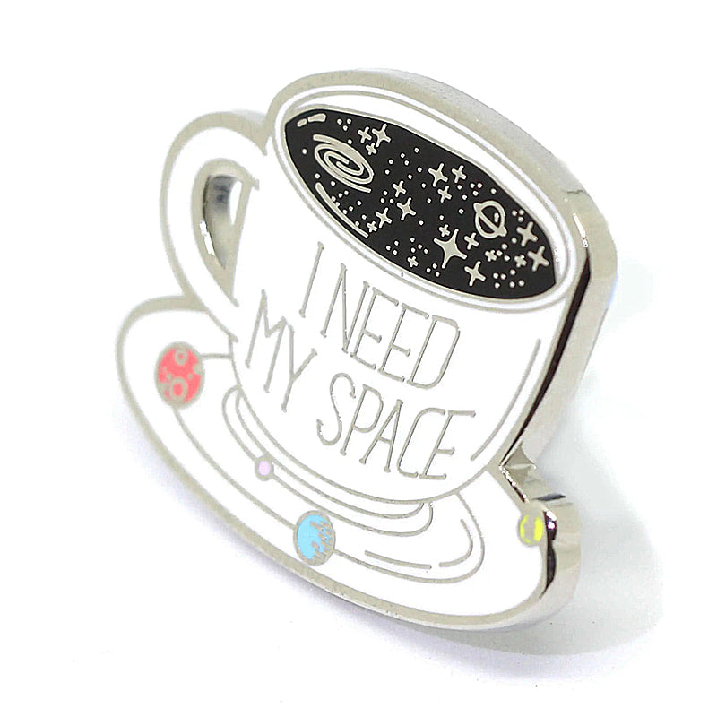 I Need My Space Coffee Cup celestial enamel pin - EE