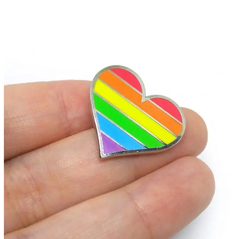 LGBTQ Rainbow Pride heart enamel pin - EE