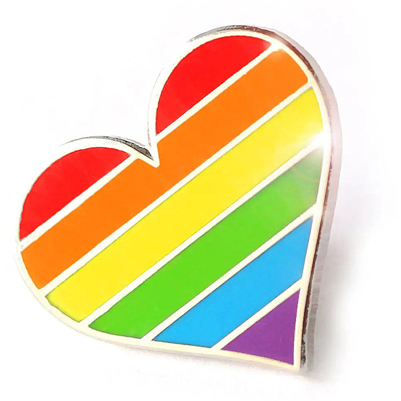 LGBTQ Rainbow Pride heart enamel pin - EE