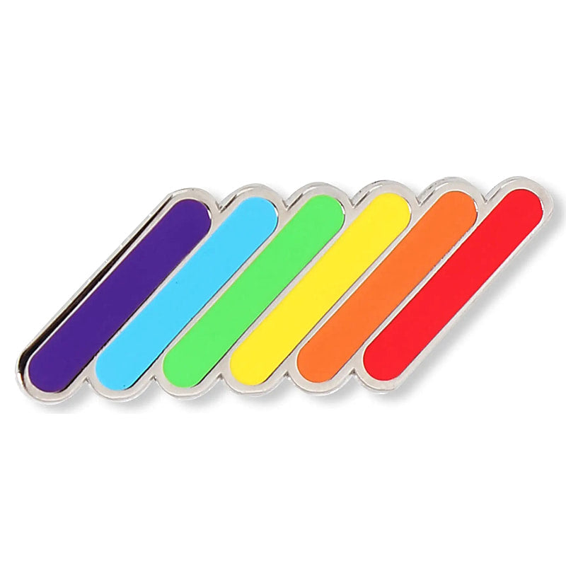 LGBTQ rainbow stripe enamel pin - EE