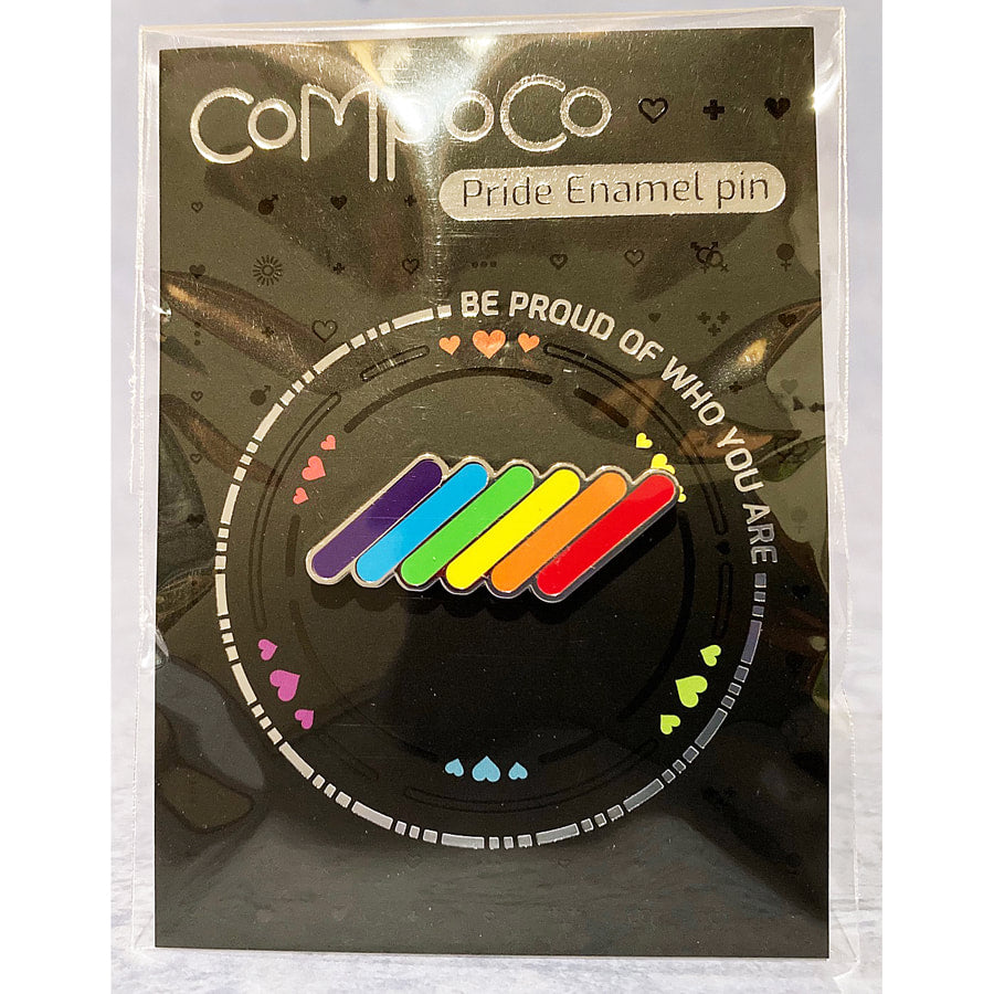 LGBTQ rainbow stripe enamel pin - EE