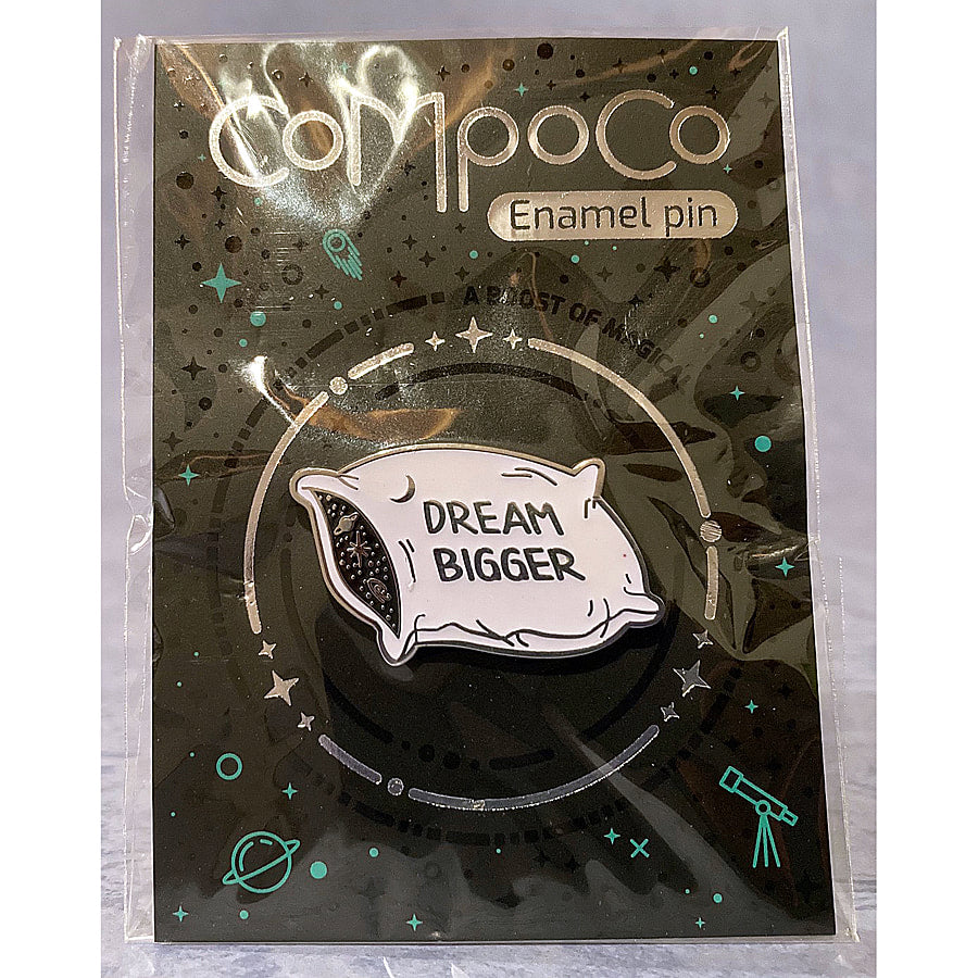 Glow in the dark - DREAM BIGGER enamel pin - EE