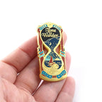 Time to Wander time glass with gold details- enamal pin - EE