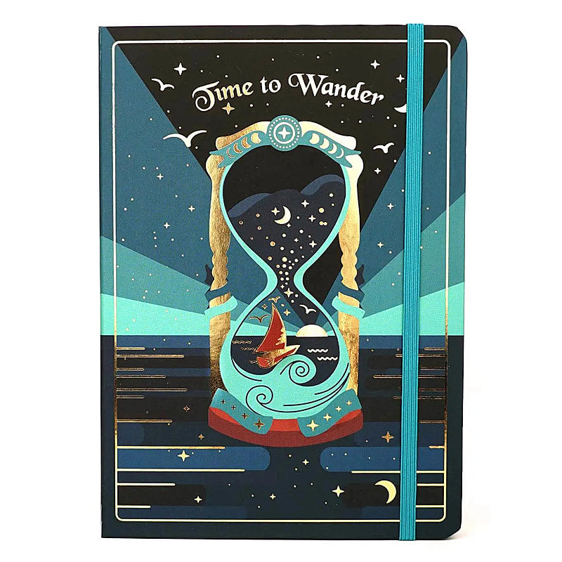 Time to Wander hard cover luxurious lined journal - 5 3/4" X 8 1/4" - EE
