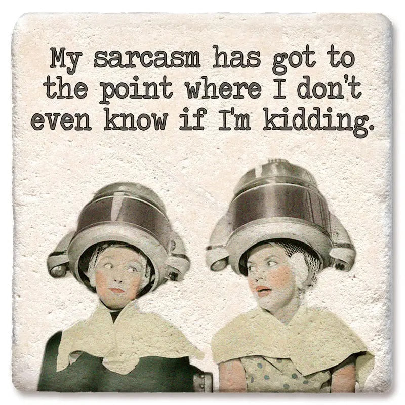Sarcasm - Limestone Square Coasters