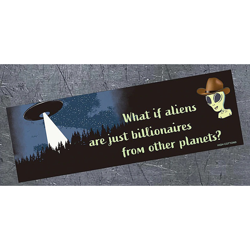 Billionaire Aliens - bumper magnet - AA