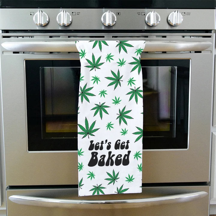 Let's Get Baked - Hang Tight Cotton Towel with pull through loop - by Twisted Wares