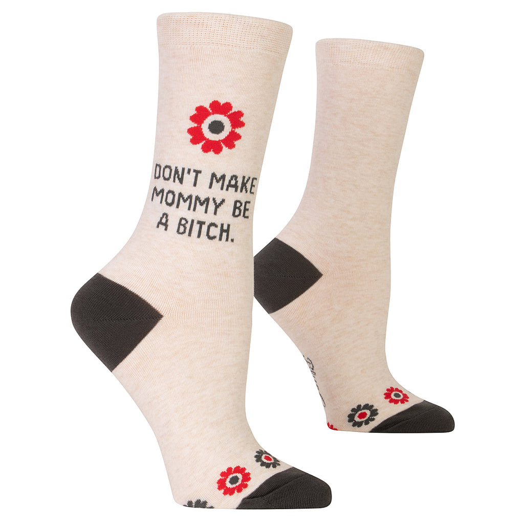 Don't Make Mommy Blue Q Women's Crew Socks