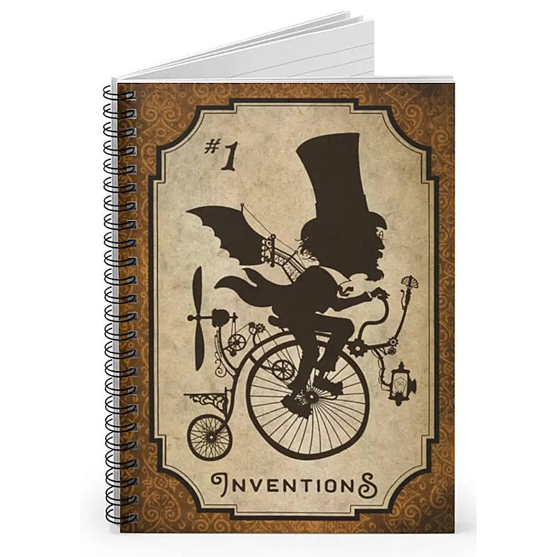 Inventions lined spiral notebook by Lucky Jack fka Trixie and Milo