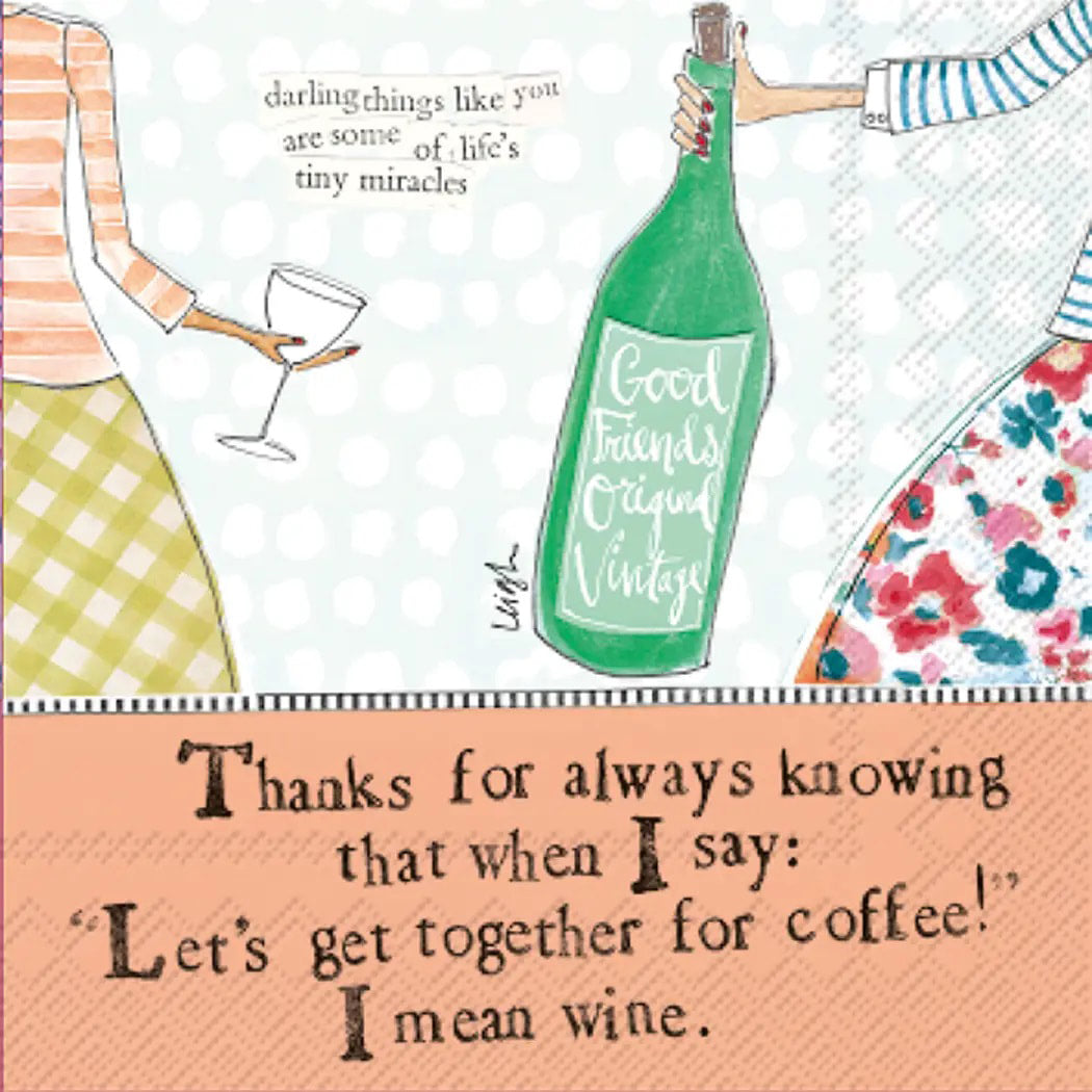 Coffee and Wine - Cocktail Napkins by Curly Girl