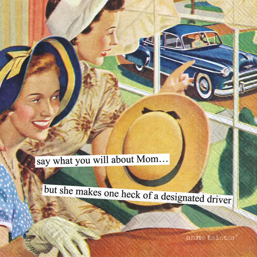 Mom Designated Driver - Cocktail Napkins - by Anne Taintor