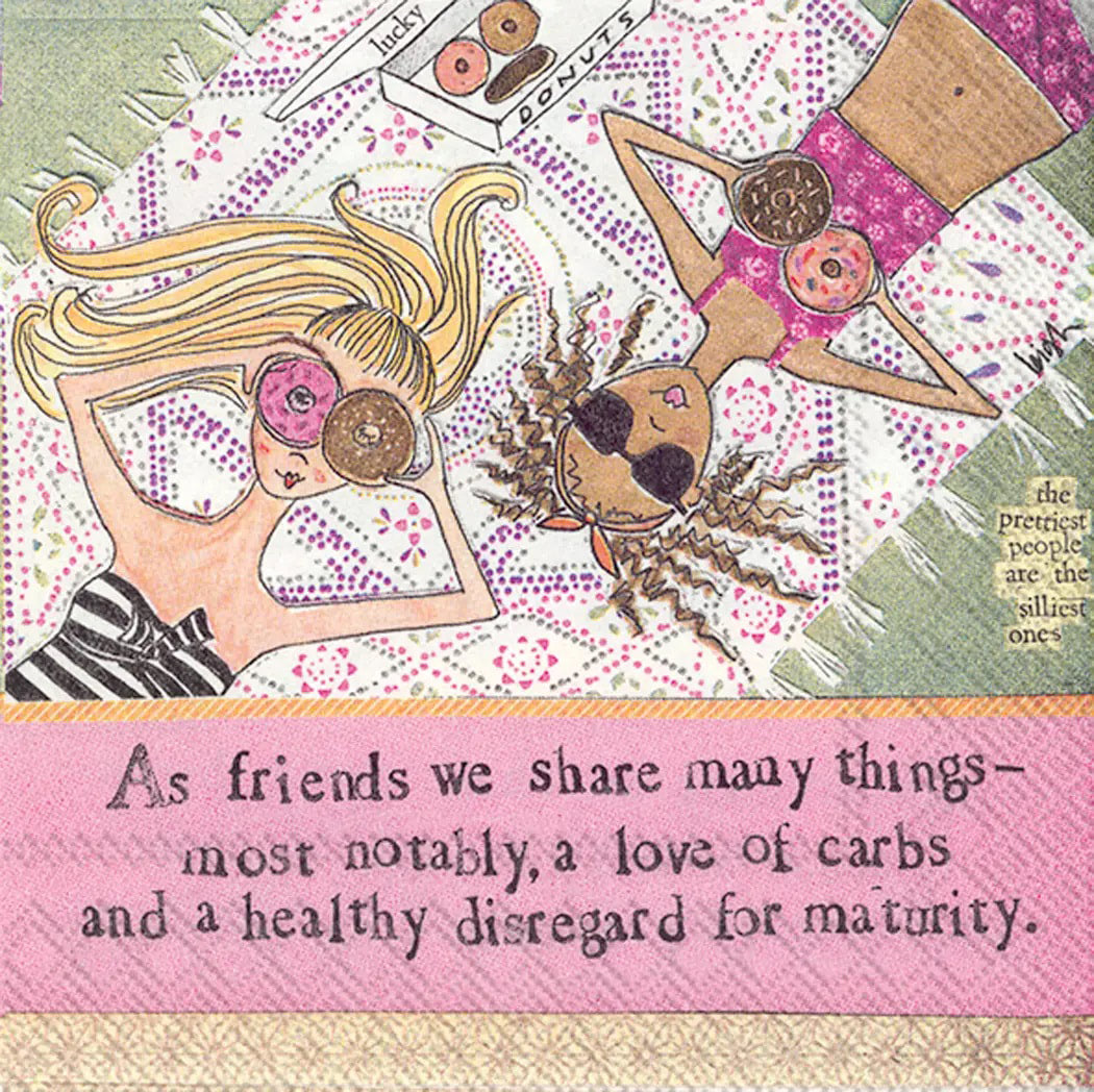 Carbs and Disregard for Maturity - Cocktail Napkins by Curly Girl