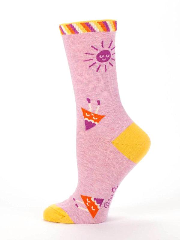 SALE: Women's Crew Socks - Do It Tomorrow Day- Blue Q