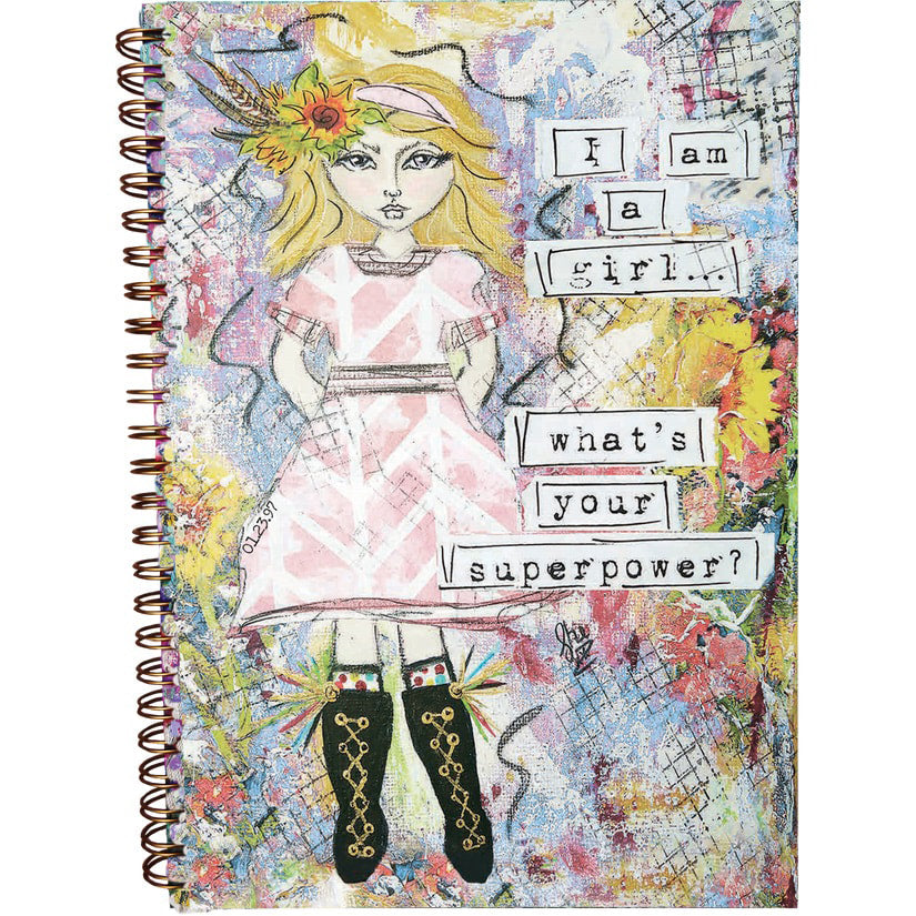 Girl Superpower - Hard Cover spiral notebook journal