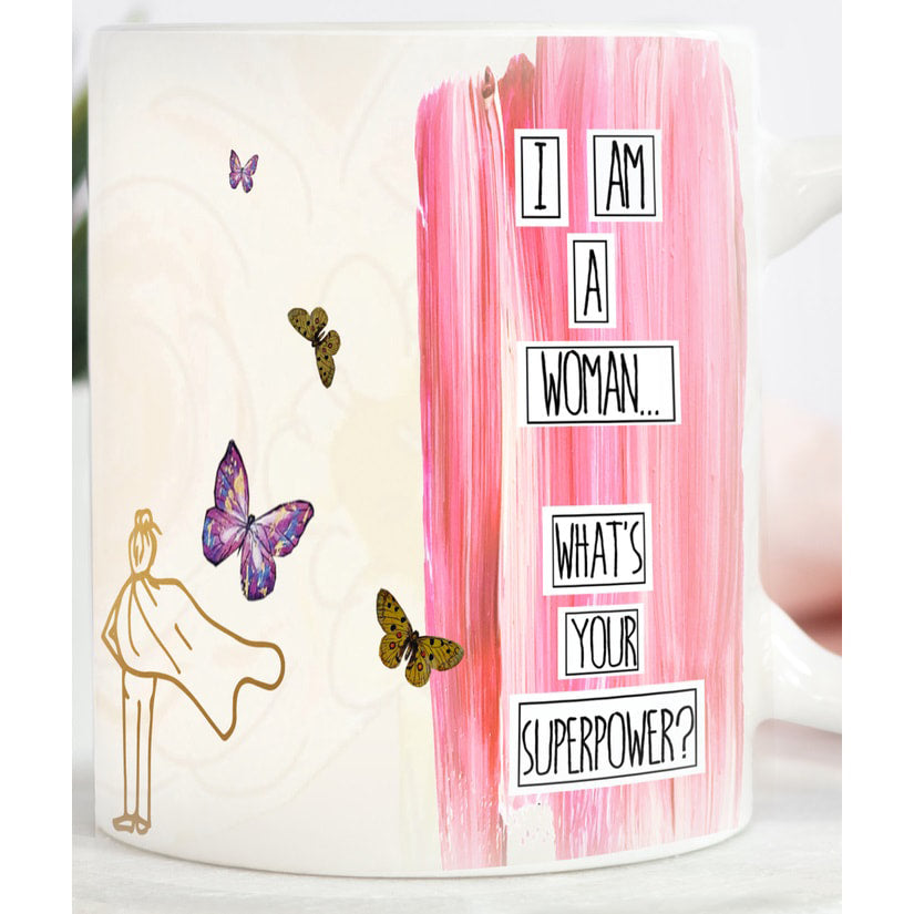 Woman Superpower- artist design ceramic 15 ounce mug