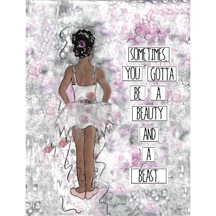 Beauty & Beast  - 8x10 print of artwork