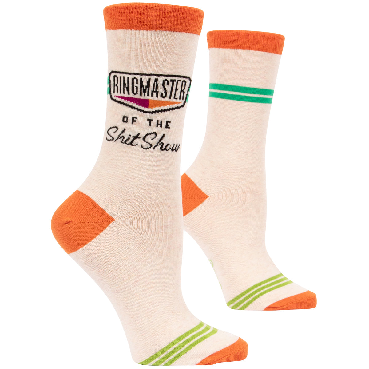 Women's Crew Socks - Ringmaster of the Shit Show - Blue Q - combed cotton