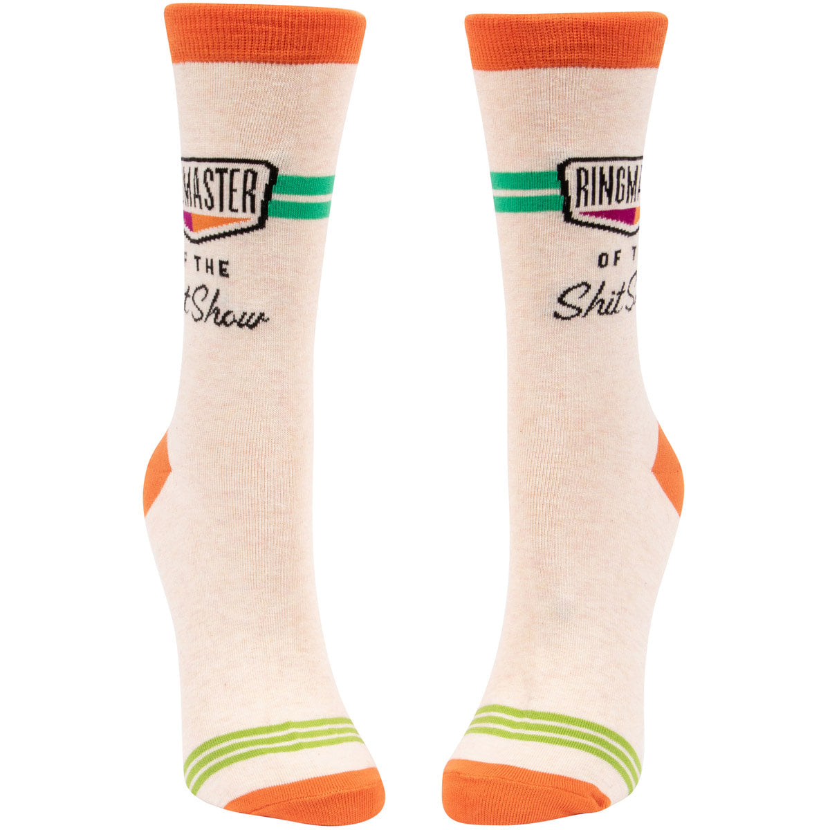 Women's Crew Socks - Ringmaster of the Shit Show - Blue Q - combed cotton