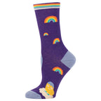 SALE:  Shitting Rainbows Kind of Day women's crew- Blue Q - combed cotton