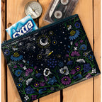 Starry Garden Eco, Recycled Zipper Pouch - Blue Q
