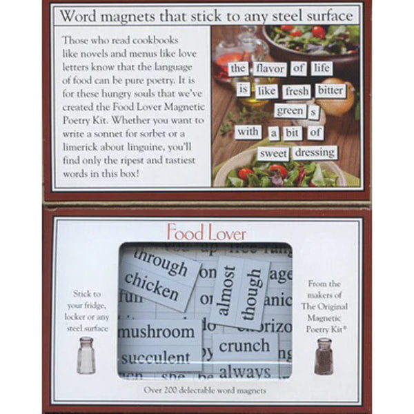 Food Lover themed Magnetic Poetry kit