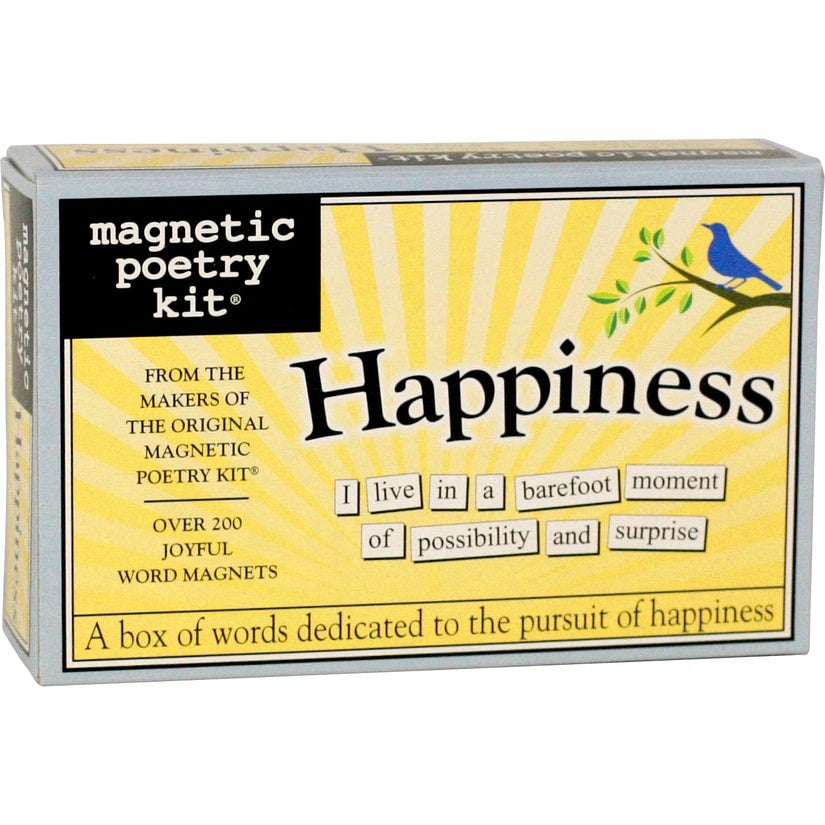 Happiness themed Magnetic Poetry kit