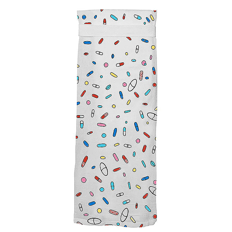 Colorful Pills - Hang Tight Cotton Towel with pull through loop - by Twisted Wares