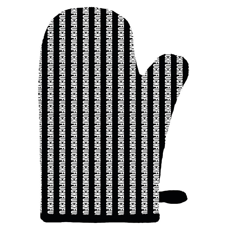 Fuck Stripe oven mitt by Twisted Wares