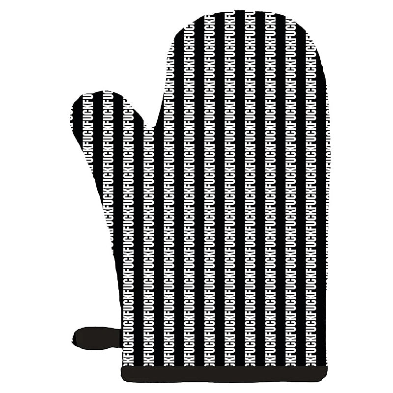 Fuck Stripe oven mitt by Twisted Wares