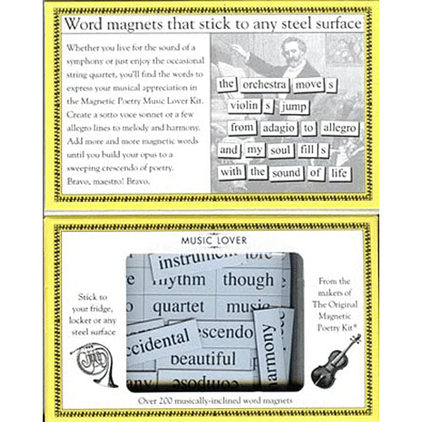 Music themed Magnetic Poetry kit