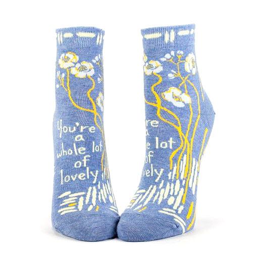 Women's Ankle Socks - YOU'RE A WHOLE LOT OF LOVELY - Blue Q