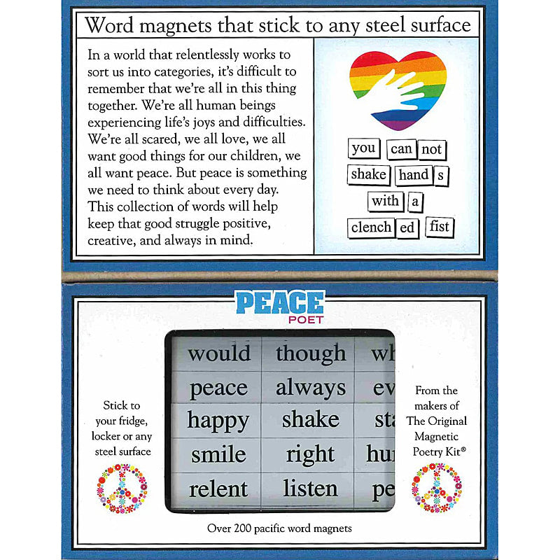 Peace Poet themed Magnetic Poetry kit