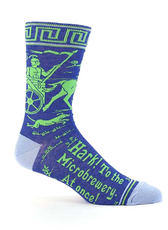 MEN's Crew Sock  - Hark! To the Microbrewery At Once - Blue Q