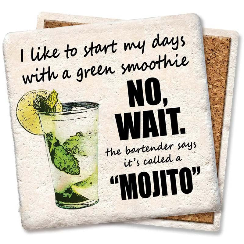 Smoothie or Mojito  Square Limestone Coaster by Tipsy