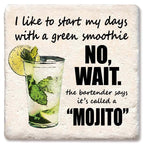 Smoothie or Mojito  Square Limestone Coaster by Tipsy