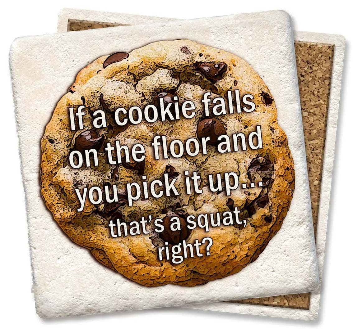 Cookie Squat Square Limestone Coaster by Tipsy