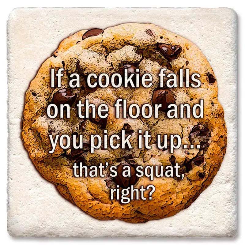 Cookie Squat Square Limestone Coaster by Tipsy