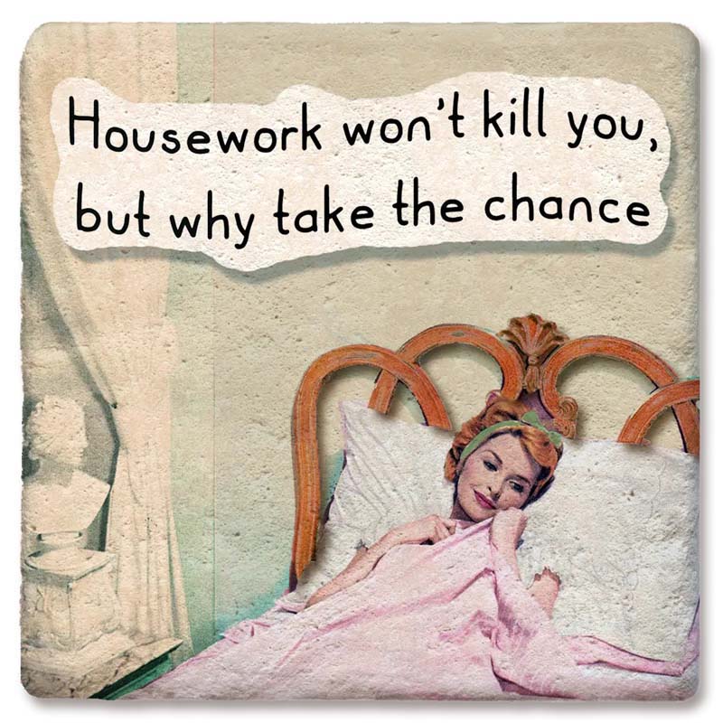 Housework Limestone Coaster by Tipsy