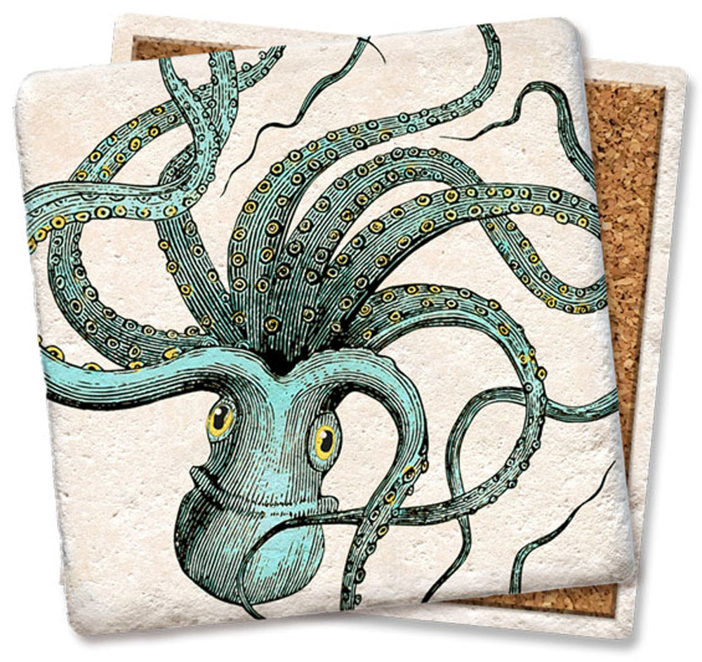 Octopus Limestone Coaster by Tipsy