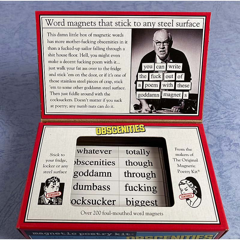 Obscenities themed Magnetic Poetry kit