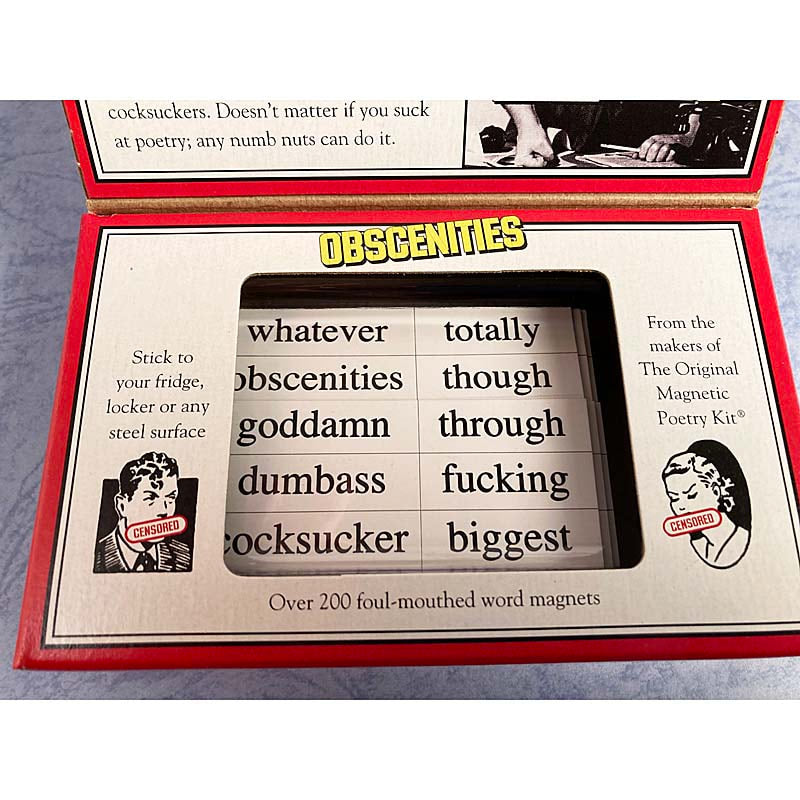 Obscenities themed Magnetic Poetry kit