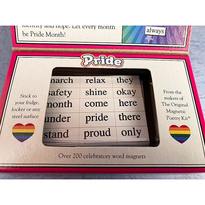 Pride themed Magnetic Poetry kit