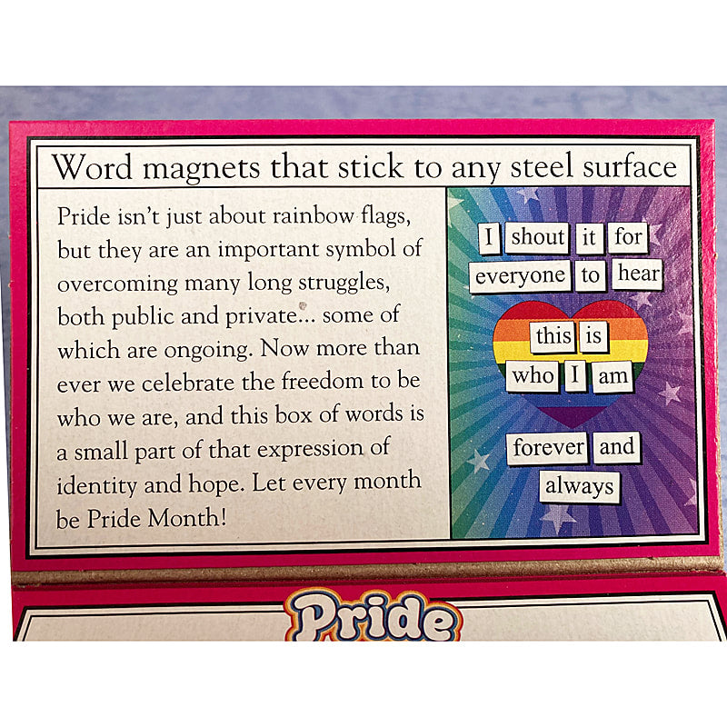 Pride themed Magnetic Poetry kit